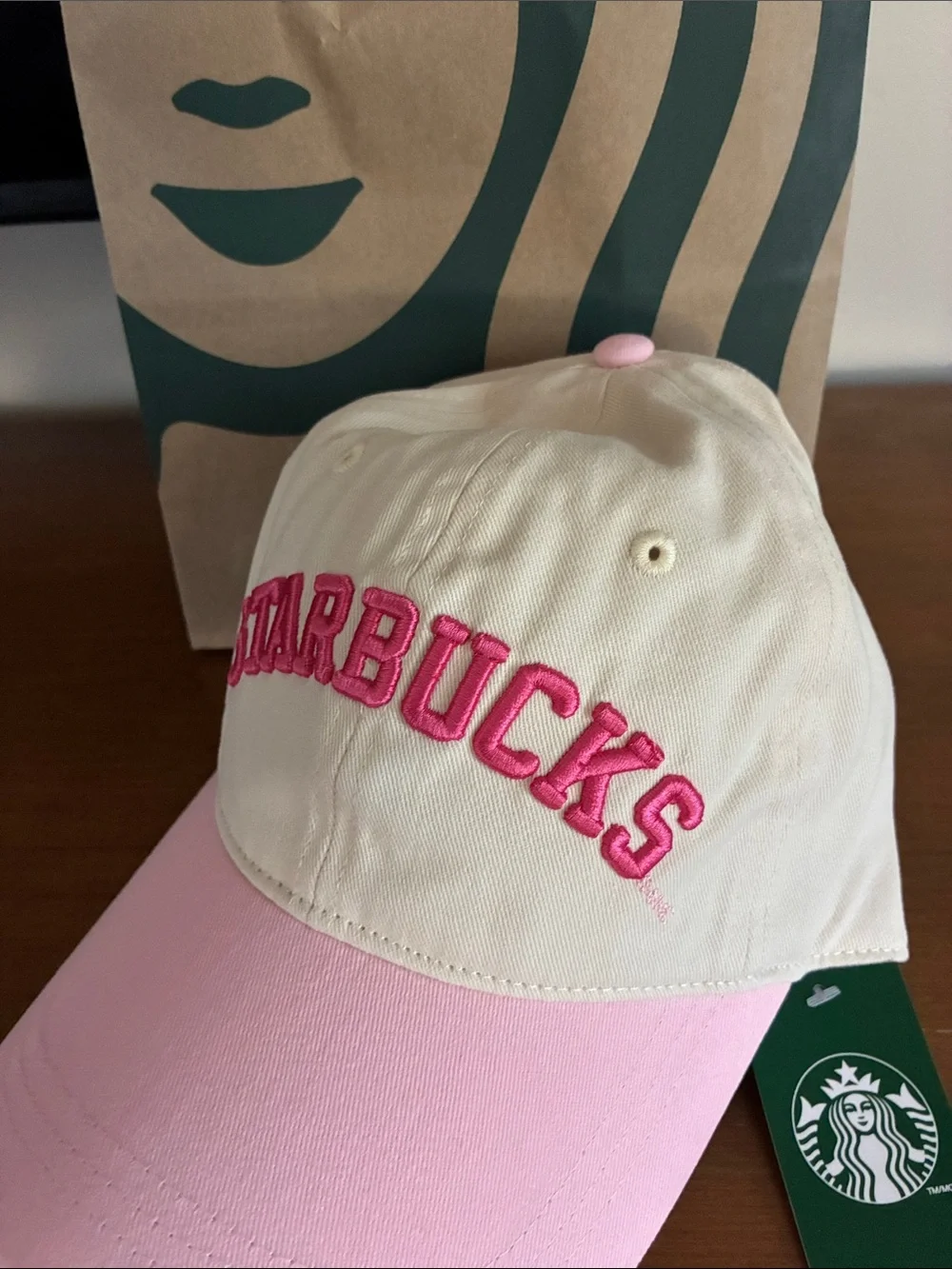 Starbucks Pink and Cream Logo Baseball Cap
